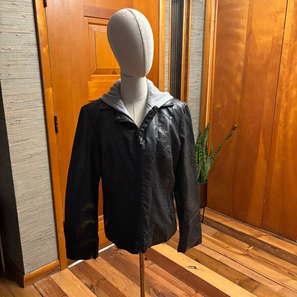 Roz & Ali Faux Leather Hooded Jacket - Picture 1 of 6